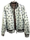 Nwt Alice   Olivia Lonnie Reversible Bomber Jacket S Evil-eye  Geometric Print