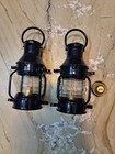 Pair Of Antique Maritime Ship Lantern Nautical Boat Light Vintage Minor Oil Lamp
