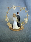 1930 s   Wedding  Cake Topper  Groom And Bride Wedding Topper   Chalk 
