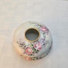 Antique White Floral Gold Trim B co France Hair Receiver Trinket Dish Powder Jar