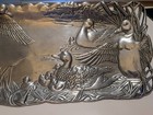 Vintage 1997 Arthur Court Mallard Duck Serving Tray Aluminum 17 5  Ducklings