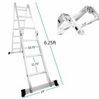 Multi-purpose Folding Telescopic Ladder 12-step 16ft Reach Height For Work New