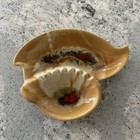 Vintage Mid Century Modern California Pottery Ashtray Yellow Orange 70 s Retro