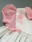 Vintage Girls Pinafore Embroidered Gingham Dress Size 3 Toddler