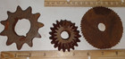 Lot Of 5 Cast Iron Industrial Gear Sprocket Lamp Base Steampunk Yard Art Etc