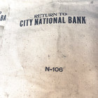 Lot Of 2 Vtg National City Bank  Canvas Coin Money Bag Pouch Mail Used