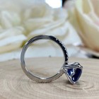 2 30ct Princess Cut Lab Created Blue Sapphire Wedding Ring 14k White Gold Plated