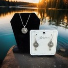 Brighton Necklace   Earring Set Silver peridot French Wire Nwt 