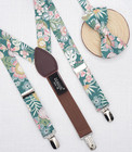 Floral Cotton Bow Tie And Suspenders Set For Toddlers And Youth