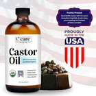 Castor Oil Organic Cold Pressed Unrefined Glass Bottle Usda Certified 100  Pure
