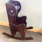 Vintage Wooden Doll Rocking Chair For 18   tall X 8 25    Pine With Walnut Stain