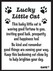 Ganz Good Luck  lucky Little Cat  Token charm Figurine   Poem Card 1 5 8  X 1 