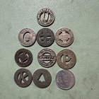 Lot Of 10  Variety Of One Local Fare Transit Token Lot Small Size Of 10c Lot F