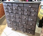 Antique 1900-1920 Multi 33 Drawer Hardware Store Display Cabinet  Parts Chest