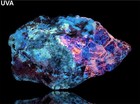 2012 Gr  Vein Like Flourescent Blue Hauyne  Gonnardite  phlogopite  Hyalite  afg