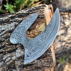 Handmade Damascus Steel Ulu Knife Pizza Cutter Chef Knife Kitchen Blank Knife