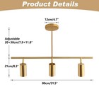 Kco C1058 Linear Pendant Light Gold 3-light Adjustable For Dining Kitchen