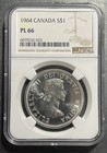 1964 Canada Silver Dollar Ngc Pl66 Prooflike Qeii  1     High Grade