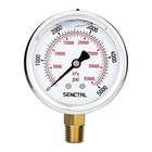 5000 Psi Pressure Gauge 2 5  - Glycerin Filled 1 4  Npt Lower Mount Steel Case  