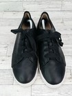 Women s Vionic Keke Black Leather Sneakers Casual Lace Up Walking Shoes Size 10