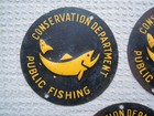 Vintage New York Conservation Department Public Fishing Tin Sign X 3