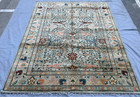 8 2x9 8 Afghan Bijar Rug Light Blue Geometric Handmade Wool Living Room Bedroom