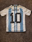Adidas Argentina 2022 Lionel Messi  10 Home Jersey Youth Large 3 Stars Jersey