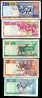 Namibia  Banknotes Set N 10  20  50 100  200 Dollars 1996-2003 P 4 6 8 9a 10 Unc