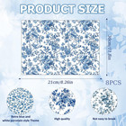 8 Sheets Rub On Transfers For Crafts And Furniture Stickers  Blue Vintage Floral