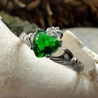 Claddagh Ring Irish Ireland Gift Ladies Promise Love Green Ring 925