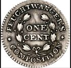 1837 Feuchtwanger Cent Ht-268  Low 120  Dies  3-e  Rarity 3  German Silver  Ny