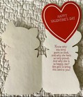 Unused Valentine Cat Kitten White Bow Vtg Greeting Card Hallmark 1960s 1970s