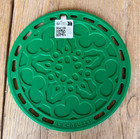 Le Creuset 8 In Round Silicone French Trivet Hot Pad Gripper Bamboo Green New