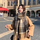 Cold Weather Scarf With Scottish Tartan Plaid Soft Warm Winter Shawl Wrap Wit   