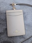 Coach Crossgrain Leather Lanyard Credit Card id Holder Off White chalk Nwot