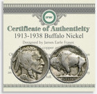 Four X 1913-1938 Buffalo Nickel W  Coa Collector Coins Full Dates Usa Mint Coin