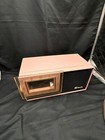 Vintage 1957 Pink Bakelite Sylvania Alarm Clock Tube Radio Model No 2202
