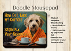 Golden Doodle Mouse Pad Coffee Labradoodle Desk Dog Mousepad Non-slip Handmade