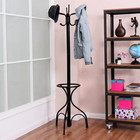 Black Metal Coat Hat Rack Organizer Clothes Hanger Hooks Tree Stand Umbrella Hol