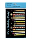Hallmark Birthday Party Invitations   Candle Print   3 Packs  6ct  18 Total  New