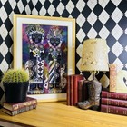 Vintage Cowboy Boot Lamp   Dried Flower Shade Western Folk Art D  cor Americana