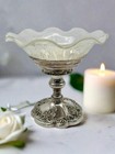 Vintage Silverplate Candle Stick  Converts Pillar Candle Holder Bowl Stand