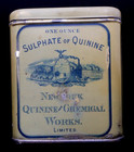 Rare Antique Drug Tin Cocaine Morphine Quinine Nyc Chemist Apothecary Quack Meds
