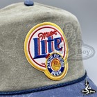 Miller Lite Hat Vintage Retro 2-tone Khaki Navy Trucker Rope Cap Miller Beer