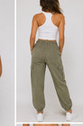 Refuge Women   s Olive Green Cargo Jogger Pants Drawstring Utility Pants Small New