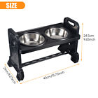 Double Bowl Dog Cat Feeder Elevated Raised Stand Feeding Food Water Pet Dishes