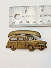 Brooch Jj Jonette Jewelry Brass Tone  canoe On Top Of Woodie  Car Pin Vintage
