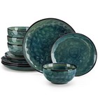 12 24 Pcs Green Ceramic Plates Set Kiln Change Stoneware Dinner Set With 4pcs D