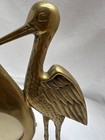 Vintage Brass Stork Picture Frame Mid Century Modern Nursery Decor Baby Gift