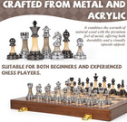 Luxury Large Chess Set 17 Inch Wooden Chess Board With Metal And Acrylic Chess P